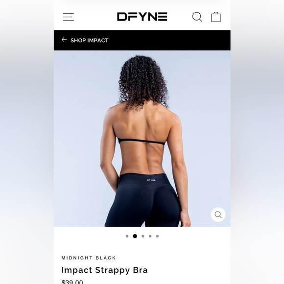 DFYNE Impact Women's Sports Bra Strappy Halter neck - Picture 2 of 6